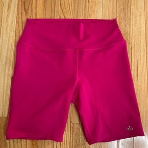 ALO Yoga Pink High-Waist Bike Shorts